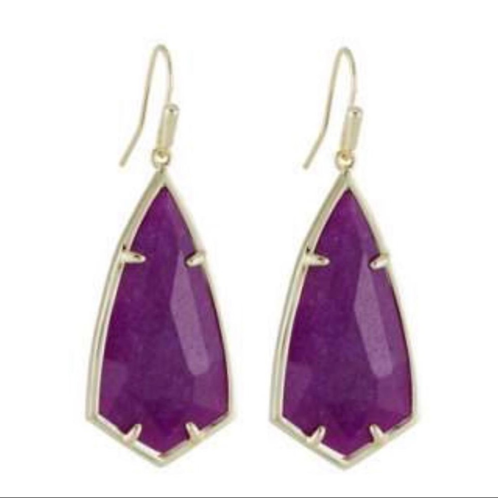 Kendra Scott Carla Purple Jade Earrings